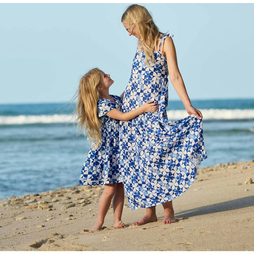 The Greece - Girls Smocked Waist Sun Dress