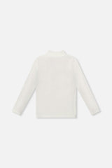 Brushed Rib Mock Neck Top Off-White