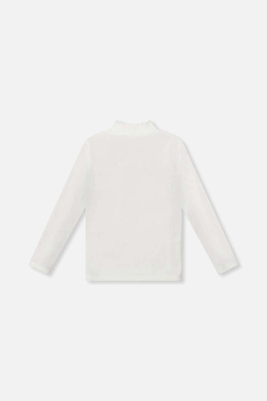 Brushed Rib Mock Neck Top Off-White