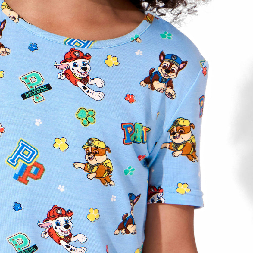 PAW Patrol: Varsity Blue Bamboo Kids Pajama Short Set