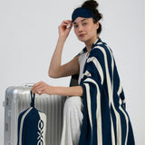 Xoxo Reversible Stripes Blanket Travel Set