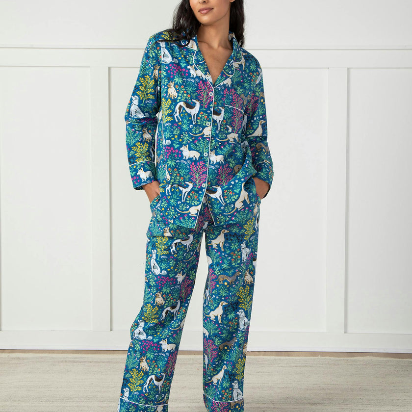 Must Love Dogs - Long PJ Set - Indigo
