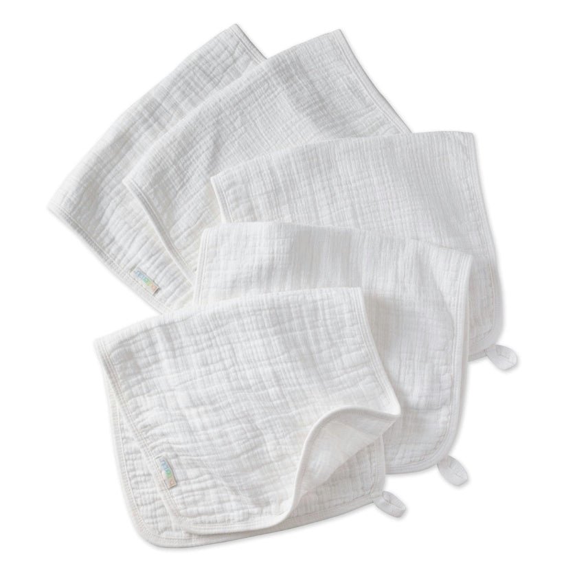 RILEY 5-Pack Crinkle Muslin Burp Cloths