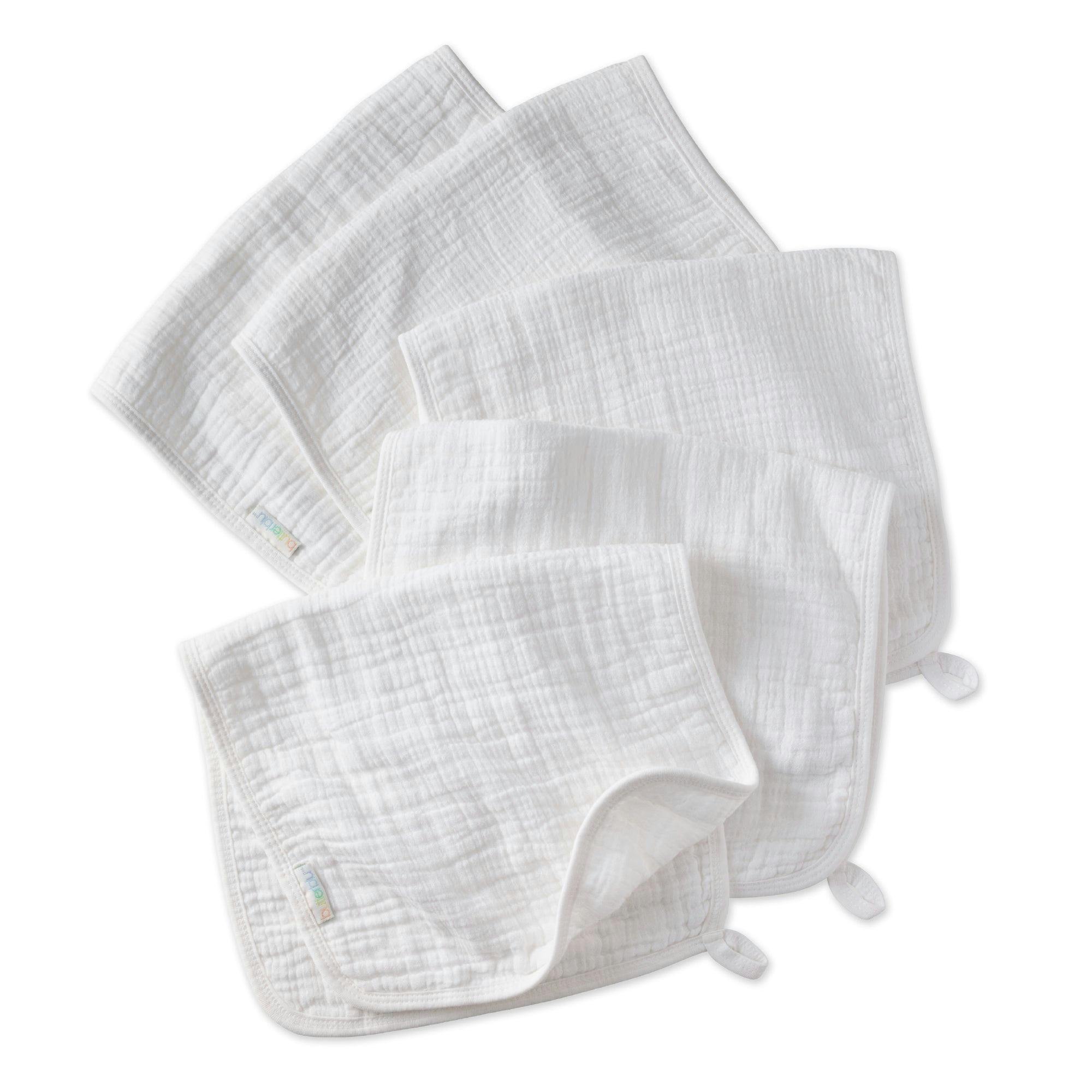 RILEY 5-Pack Crinkle Muslin Burp Cloths