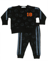 Baby Basketball Set with Stripes - Black