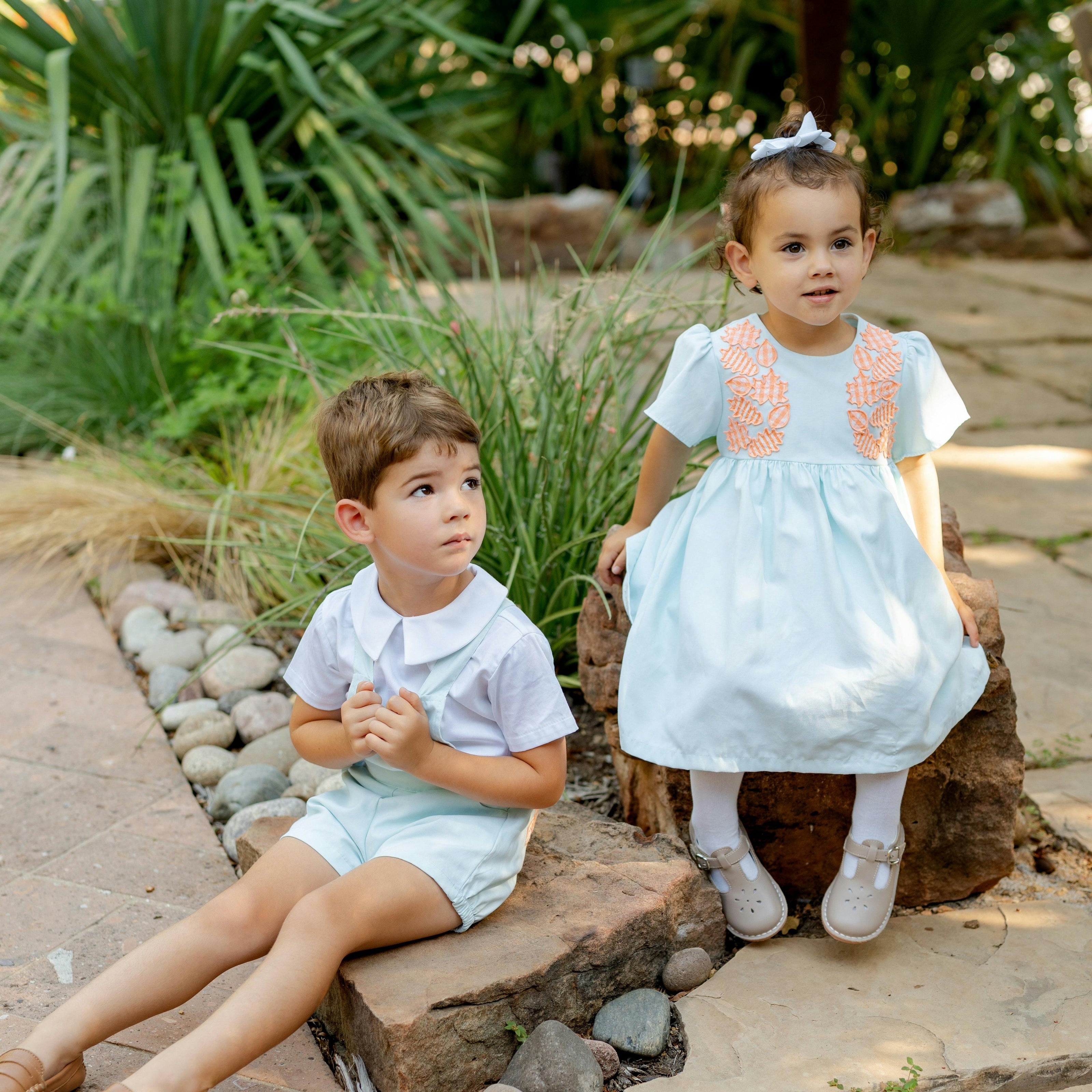Edward Boy Overall Set - Fall Leaves