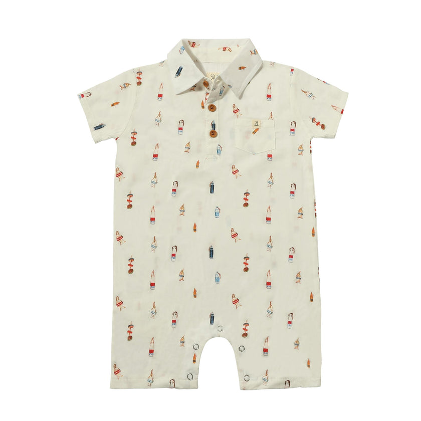 MOLOKAI White Buoys Printed Romper