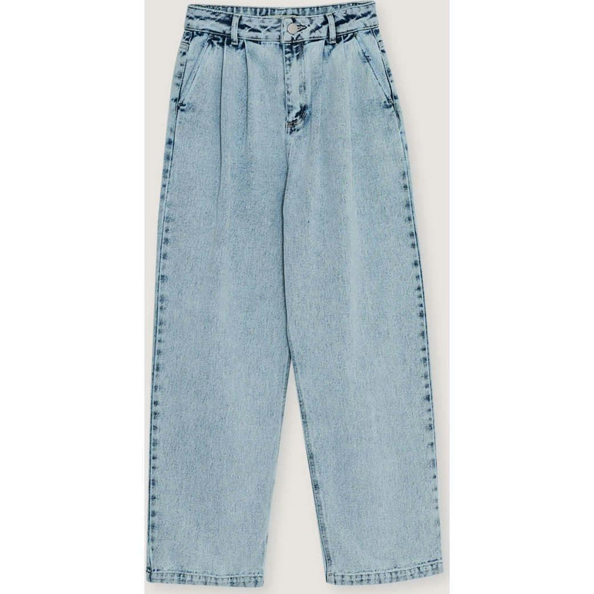 TNS Pleat Denim Woman Pant Bleach Denim