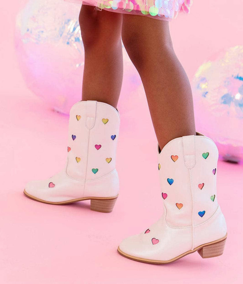 Pastel Ombre Hearts Cowgirl Boots