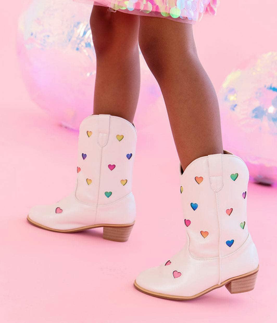 Pastel Ombre Hearts Cowgirl Boots