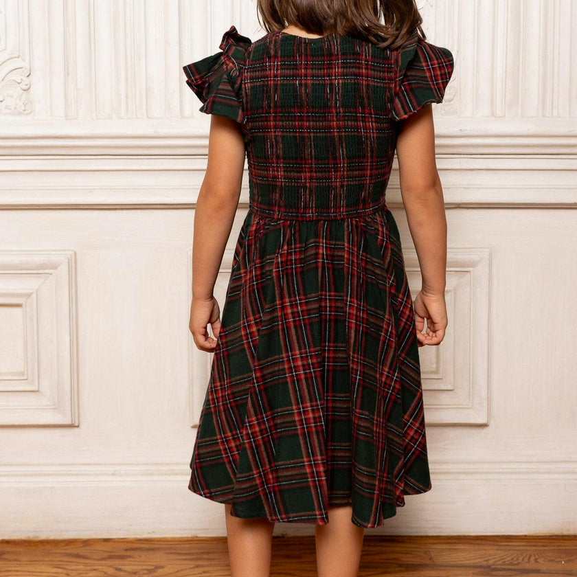 Mini Hattie Dress in Evergreen Plaid