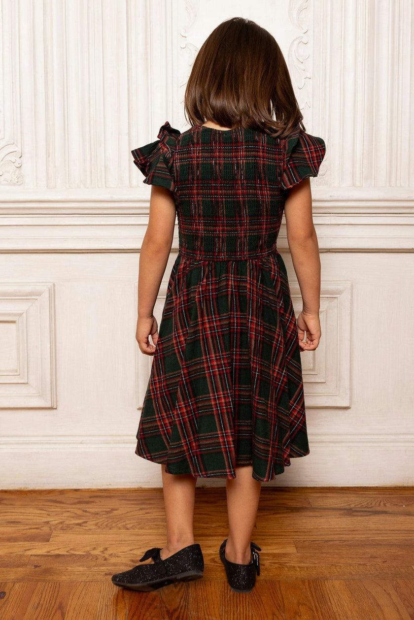 Mini Hattie Dress in Evergreen Plaid