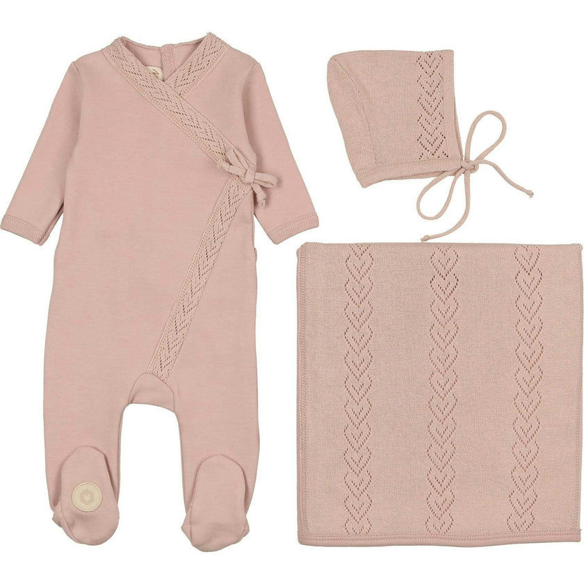 Knit Twist Layette Set Rose Smoke