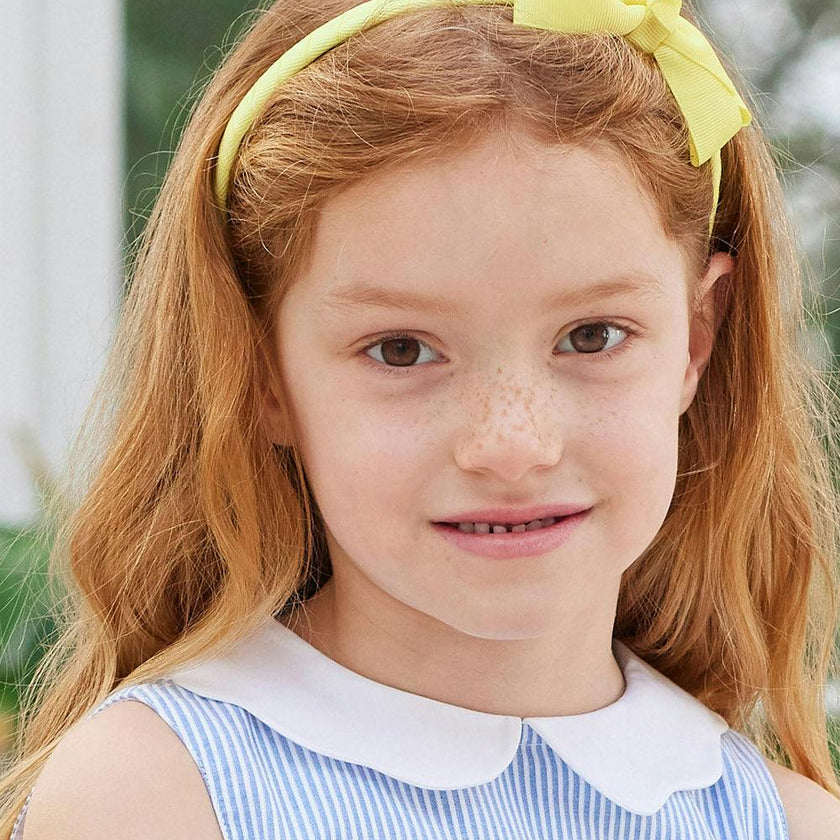 Pretty Bow Alice Band in Lemon