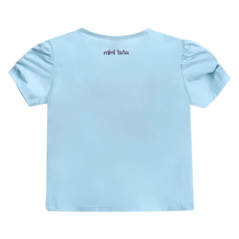 Blue Butterfly Applique T-Shirt