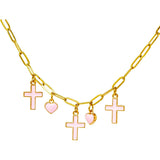 Cross & Heart Charm Necklace