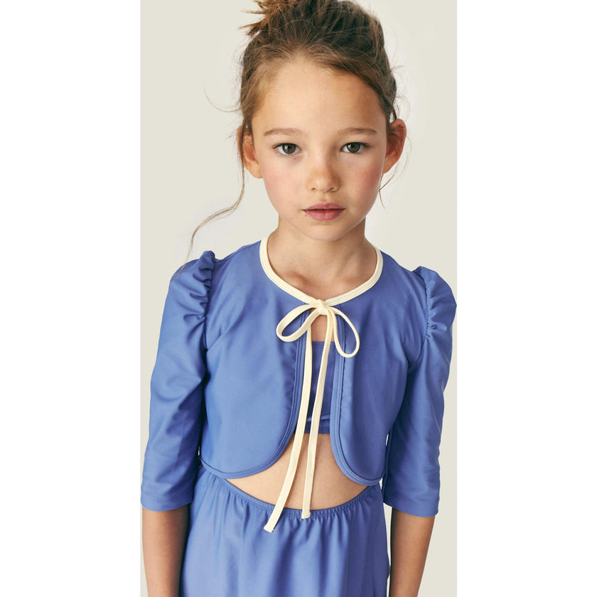 Mipounet SS26 Noélie, Swim Cardigan (ecru/blue)