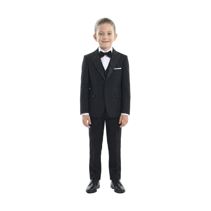 Black Classic Glitter Lapel Suit
