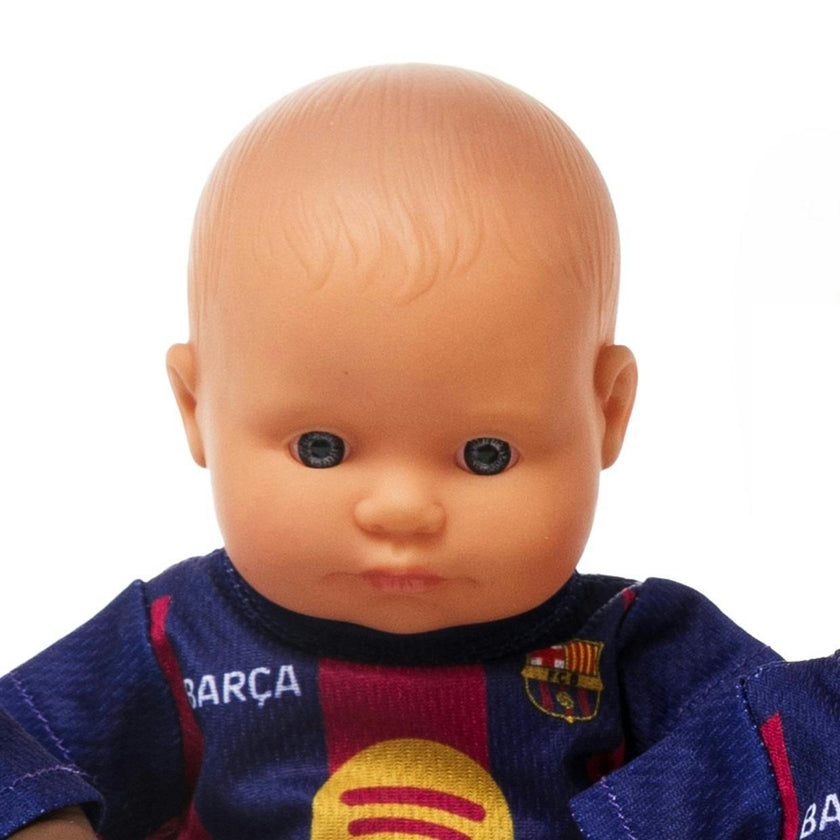 Miniland 8 1/4" Baby Boy Doll with Barcelona Soccer Jersey
