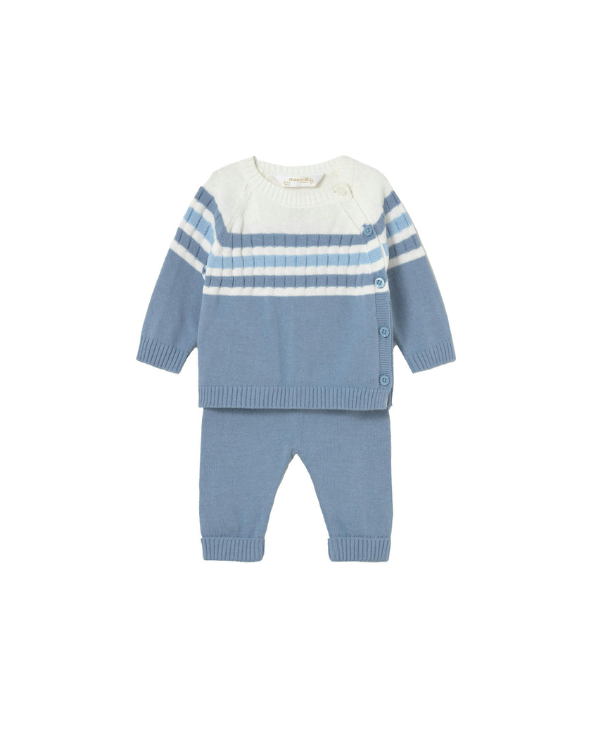 Light Blue Knitted Baby Outfit