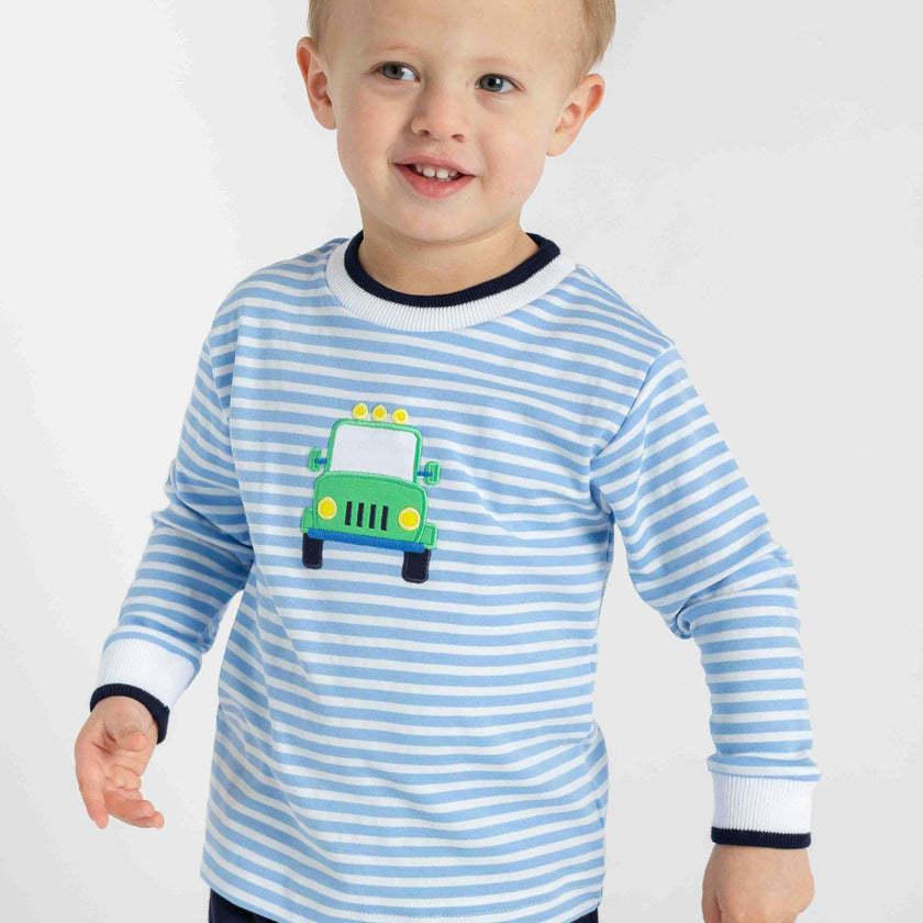 Stripe Knit Shirt With Safari Jeep