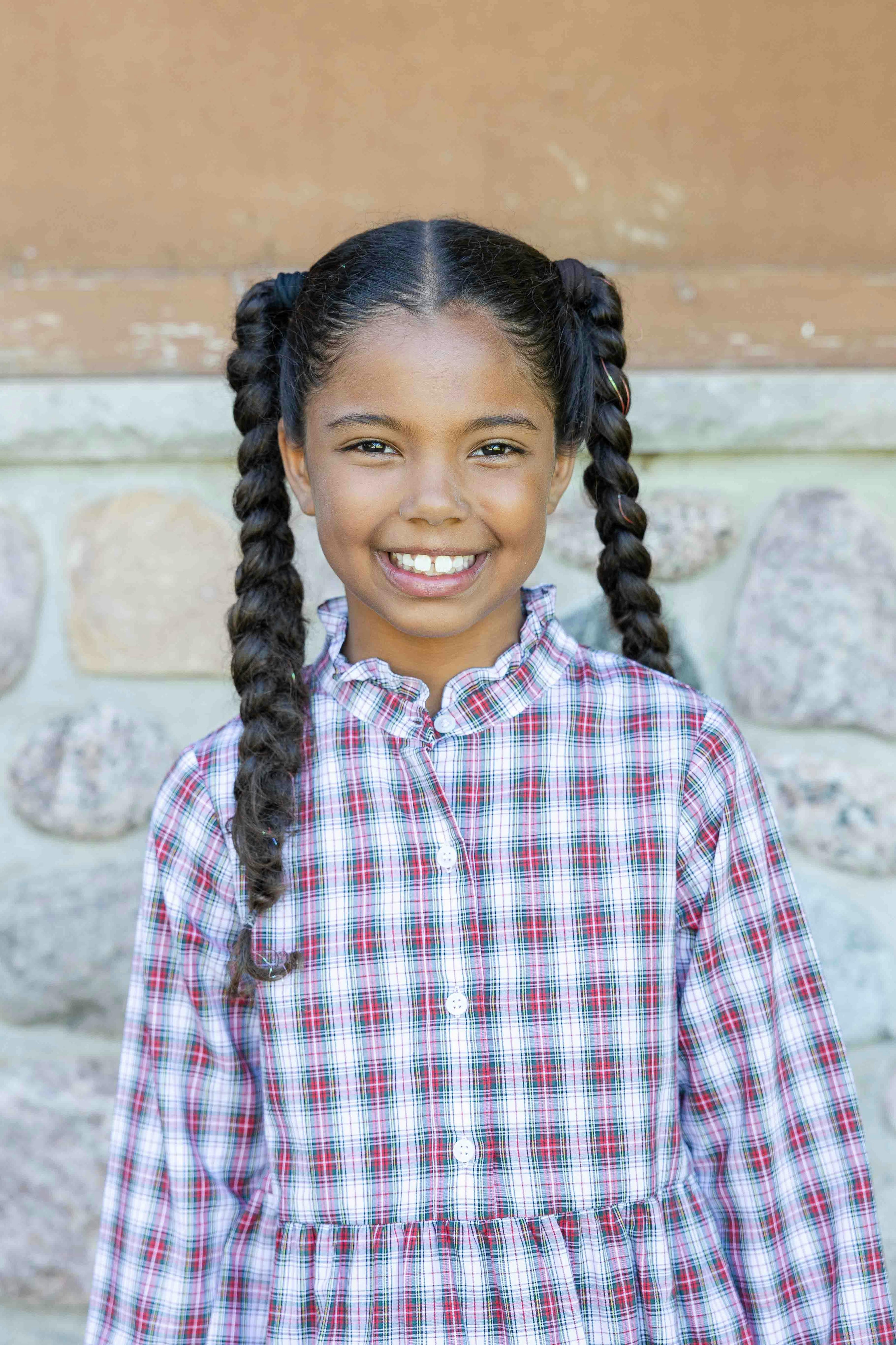 Plaid Shirt Dress with Ruffles