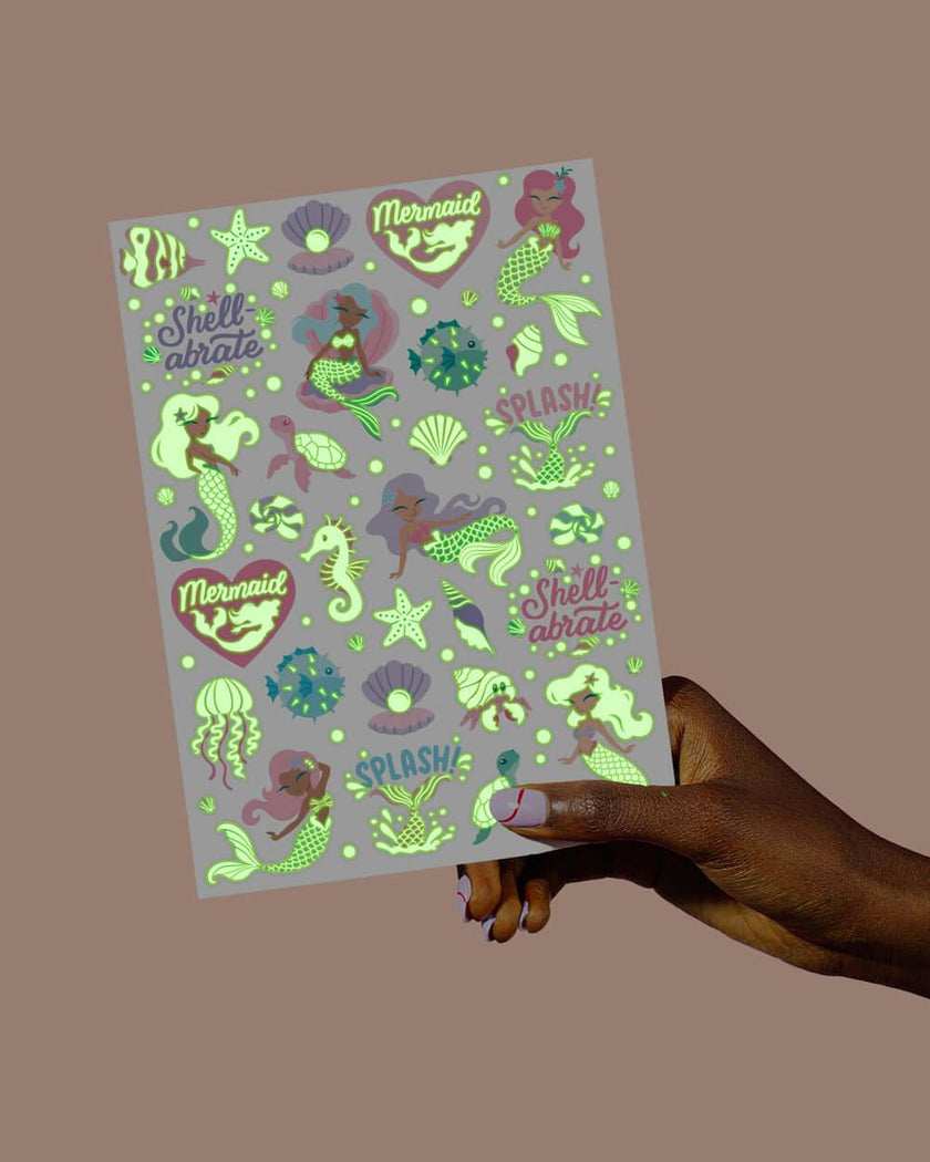 Mermaid Glo Tats - 48 glow in the dark tattoos