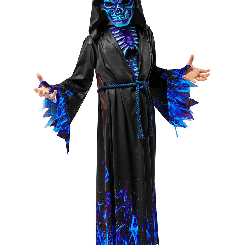 Boys' Blue Skeleton Reaper Costume