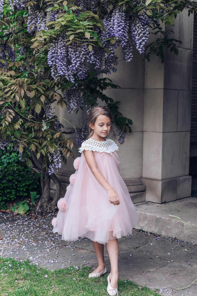 Rosa Pink Tulle Flower Dress