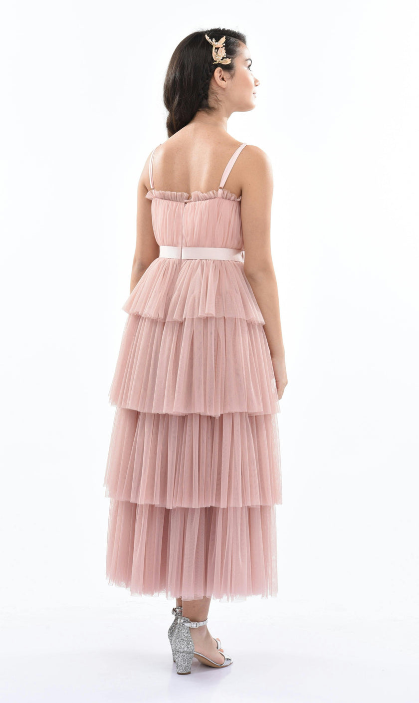 Pink Blush Firenze Tiered Ribbon Dress