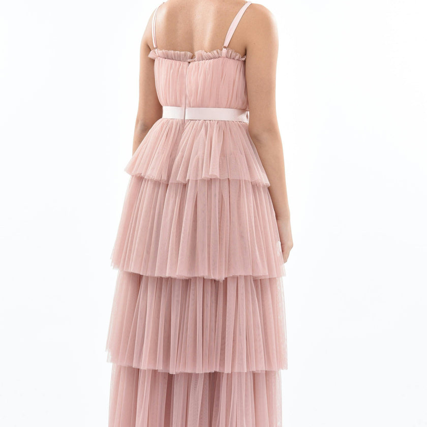 Pink Blush Firenze Tiered Ribbon Dress
