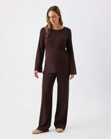 Dallas Rib Knit Pant  Cocoa