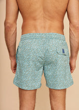 Khaki Flowers Men's Swim Shorts