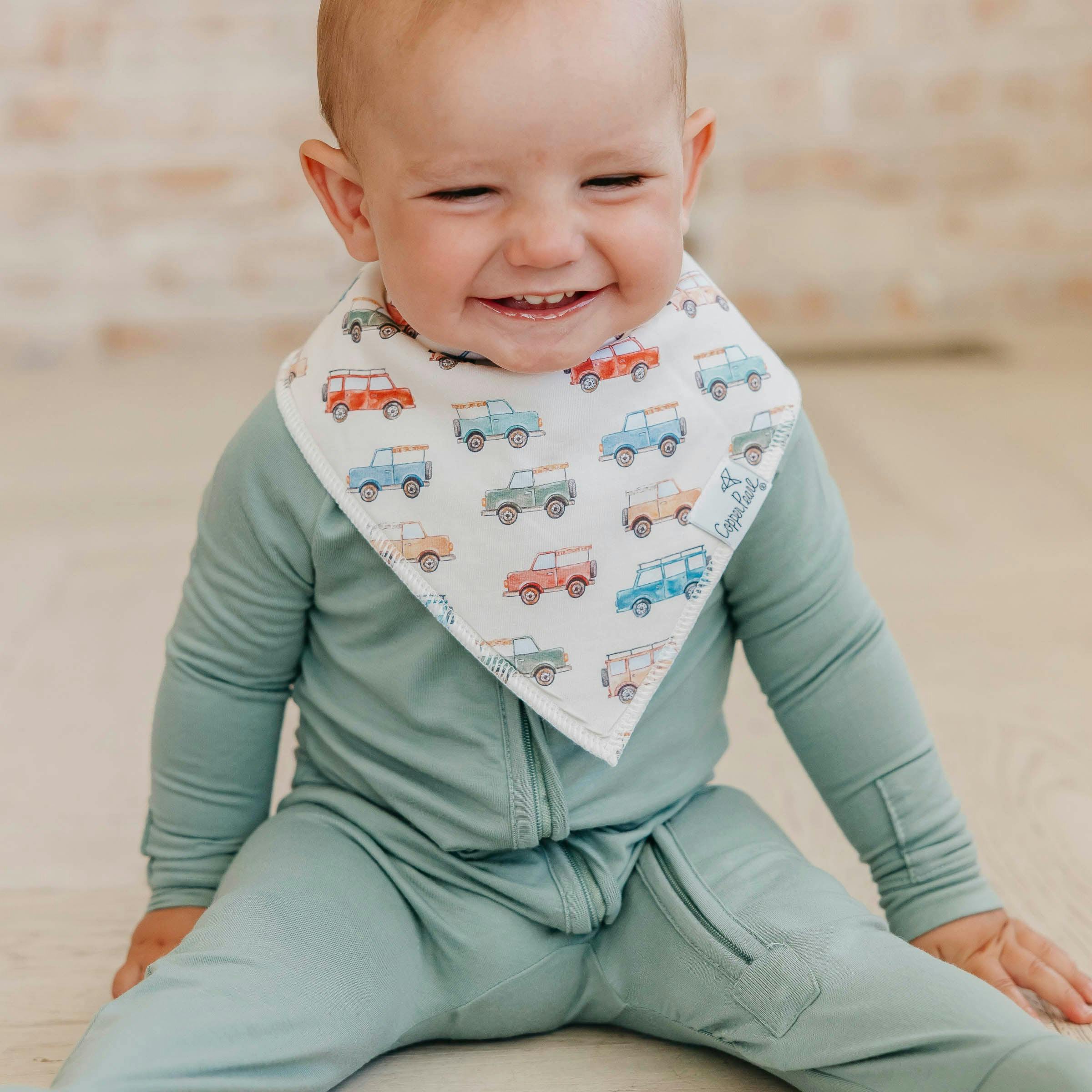 4 Pack Baby Bandana Bibs - Dino Explorer