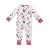 Southern Woodland Animals Pink - Convertible Romper