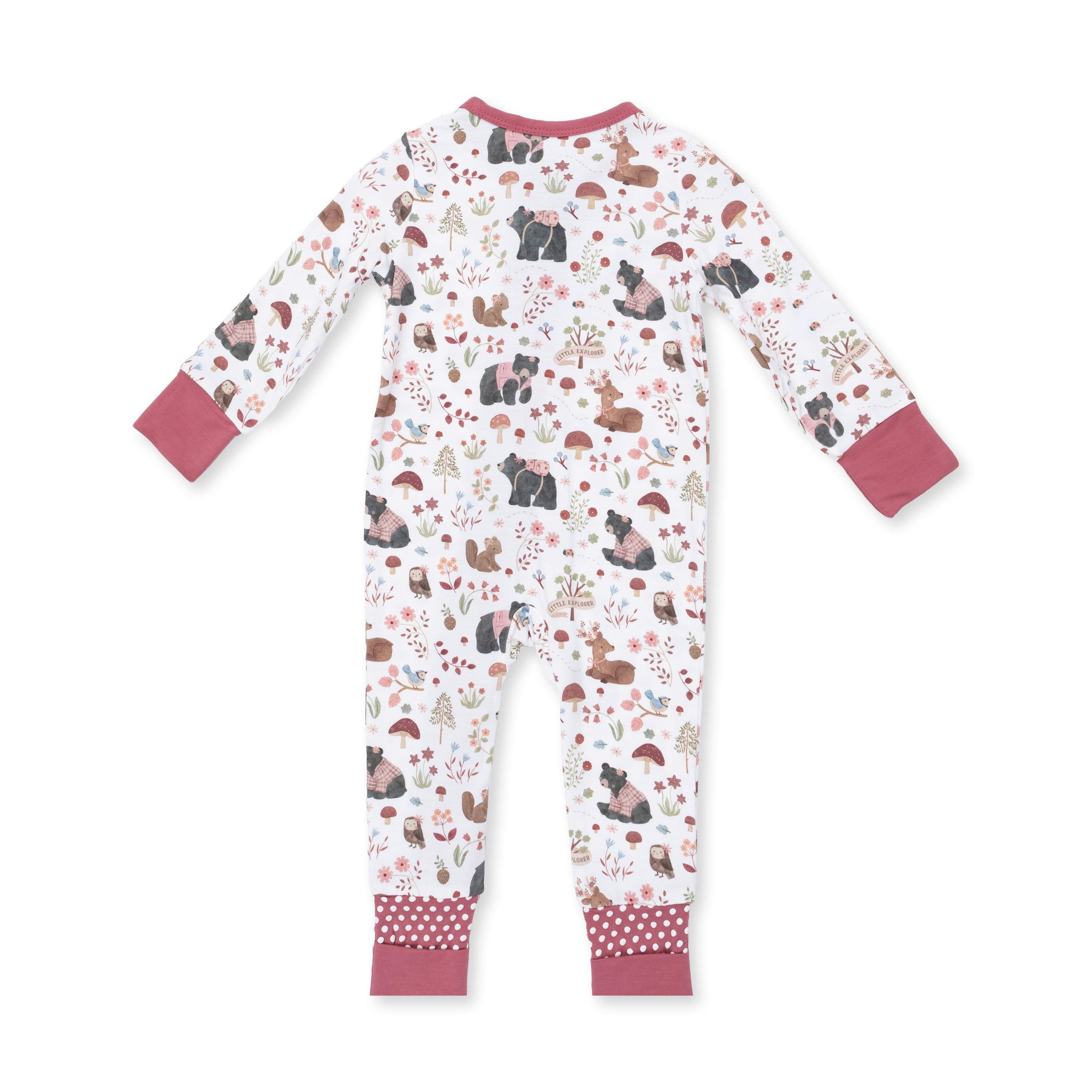 Southern Woodland Animals Pink - Convertible Romper