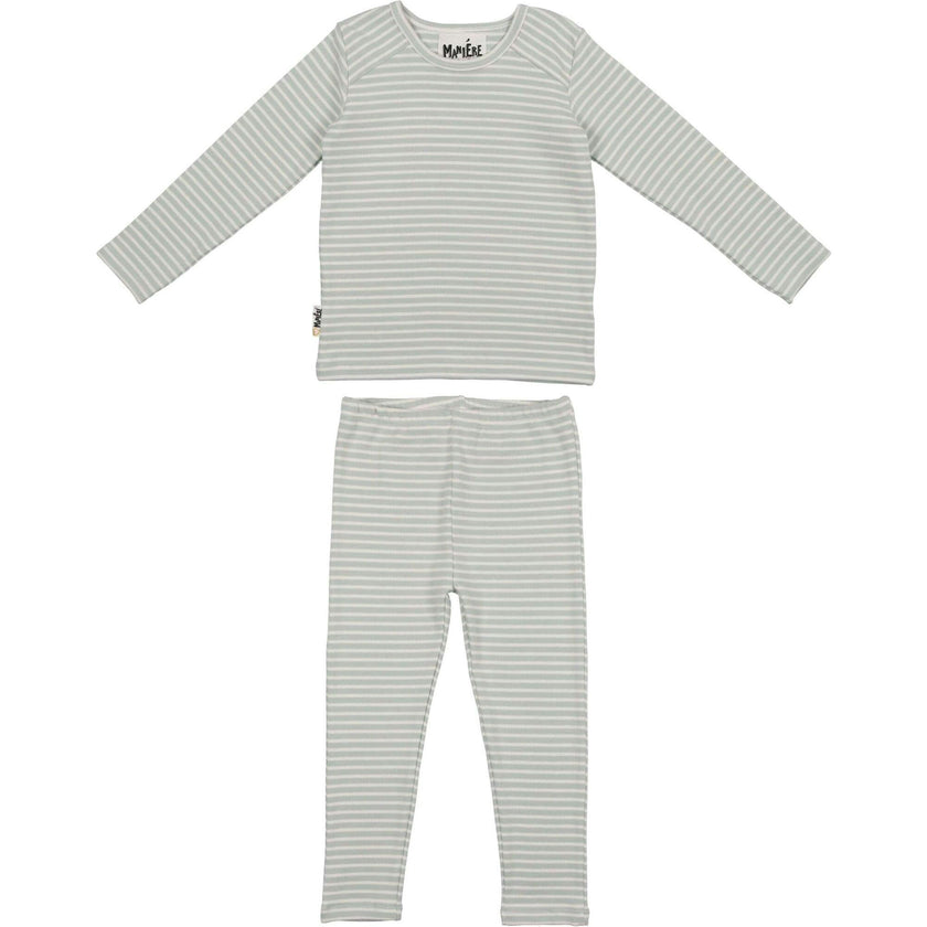 Directional Striped Raglan Sleeve Top & Pant Set