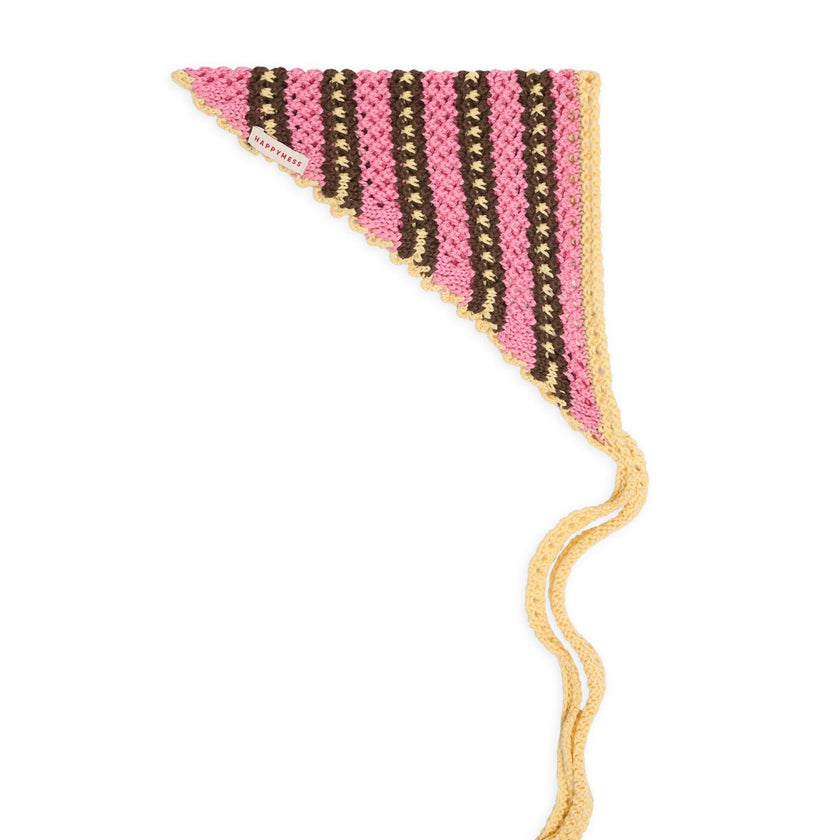 organic cotton crochete bandana - blush caramel
