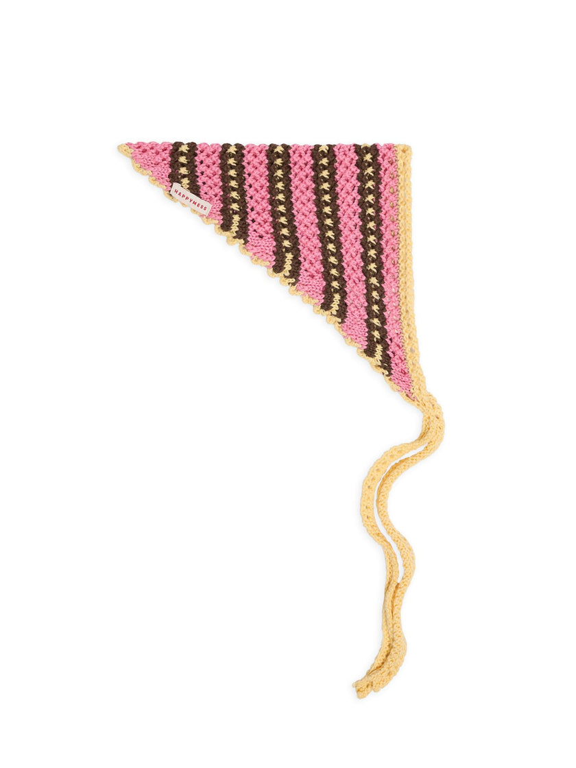 organic cotton crochete bandana - blush caramel
