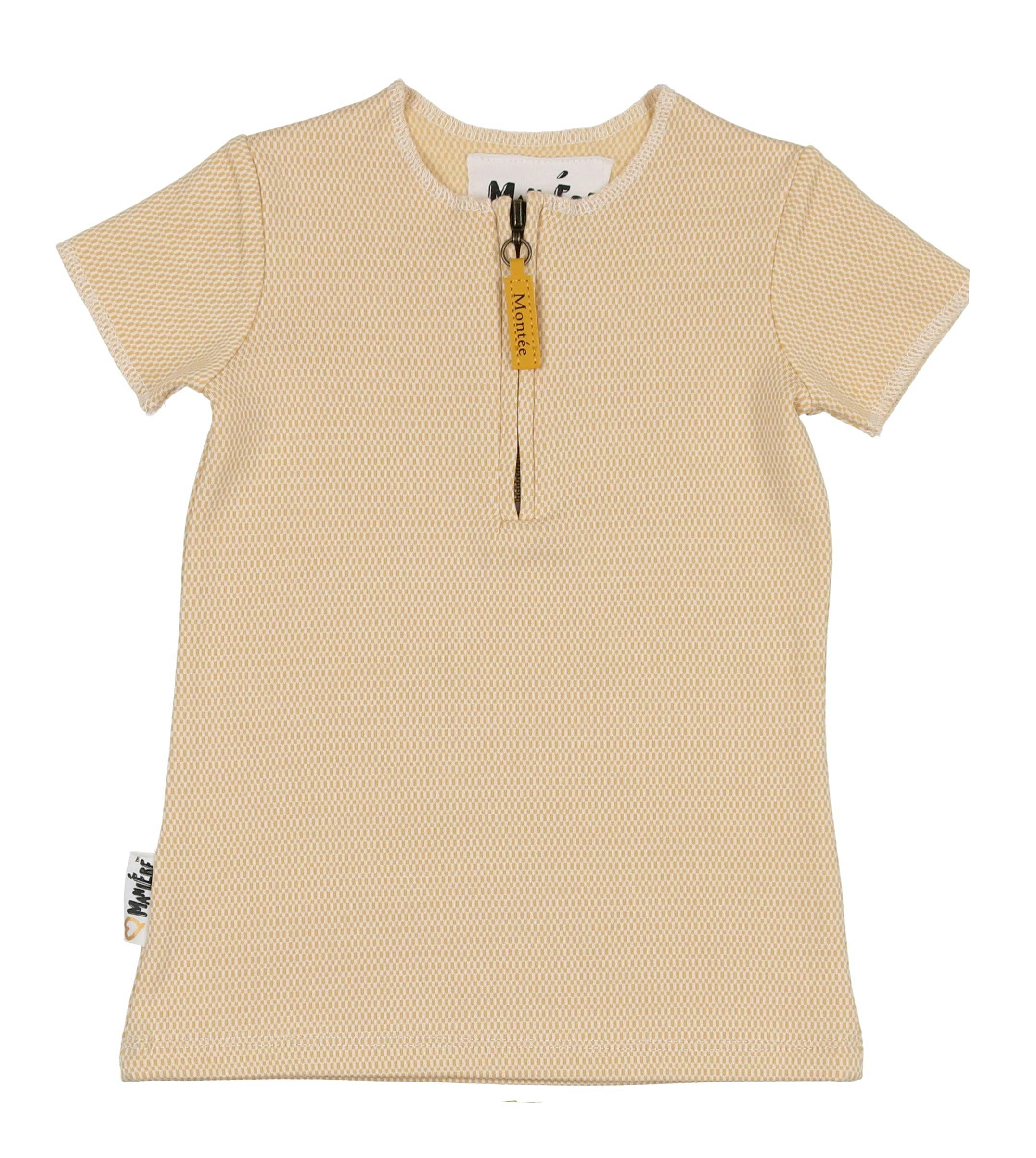 Microgrid Patterned Short Sleeves Unisex Shirt