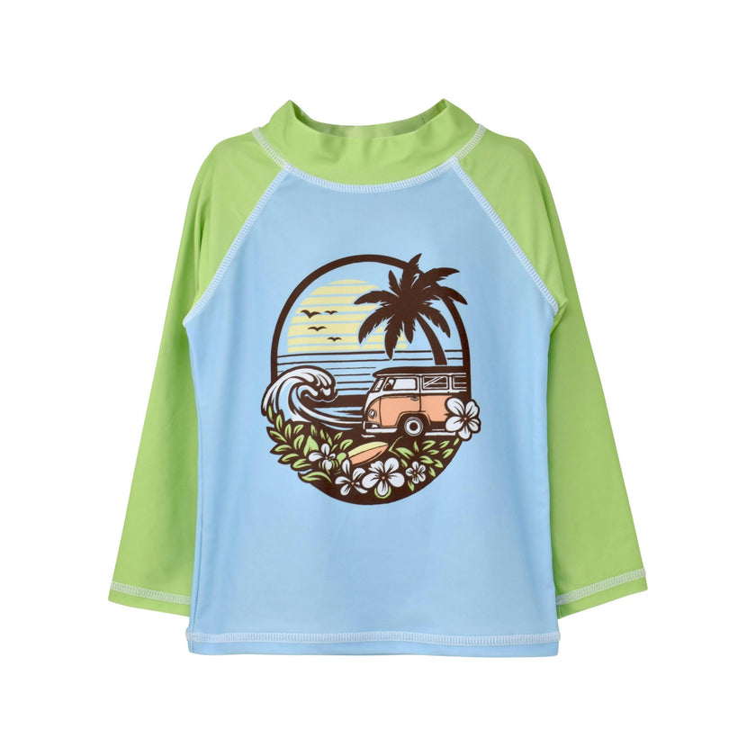 UPF 50+ Graphic Rash Guard Swim Top