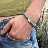 Turquoise & Mother of Pearl Fish Bracelet