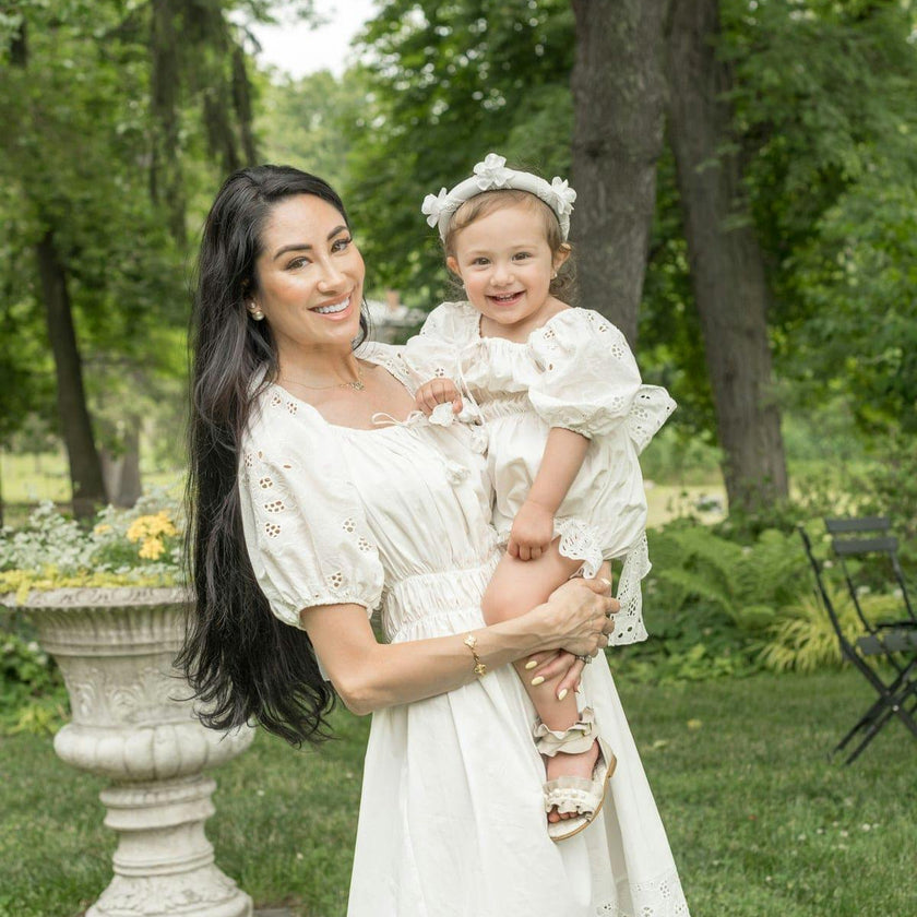 Blanca White Cotton Mom Dress