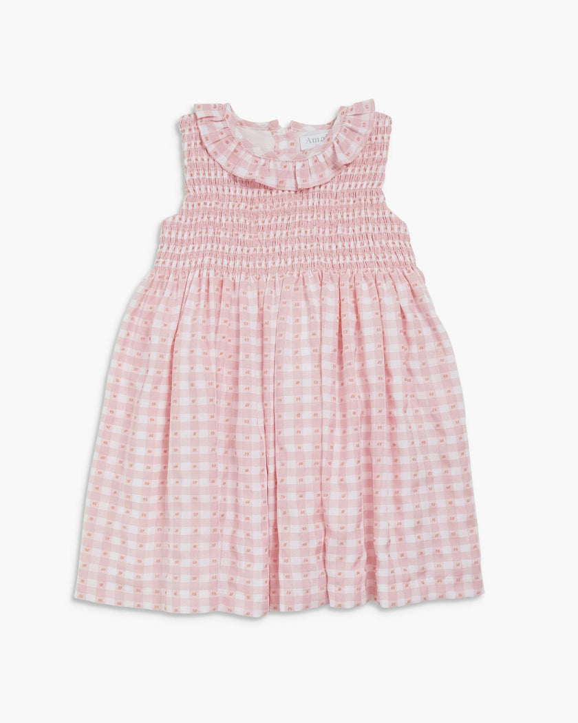 Brittany Dress Pink Vichy Plumetis