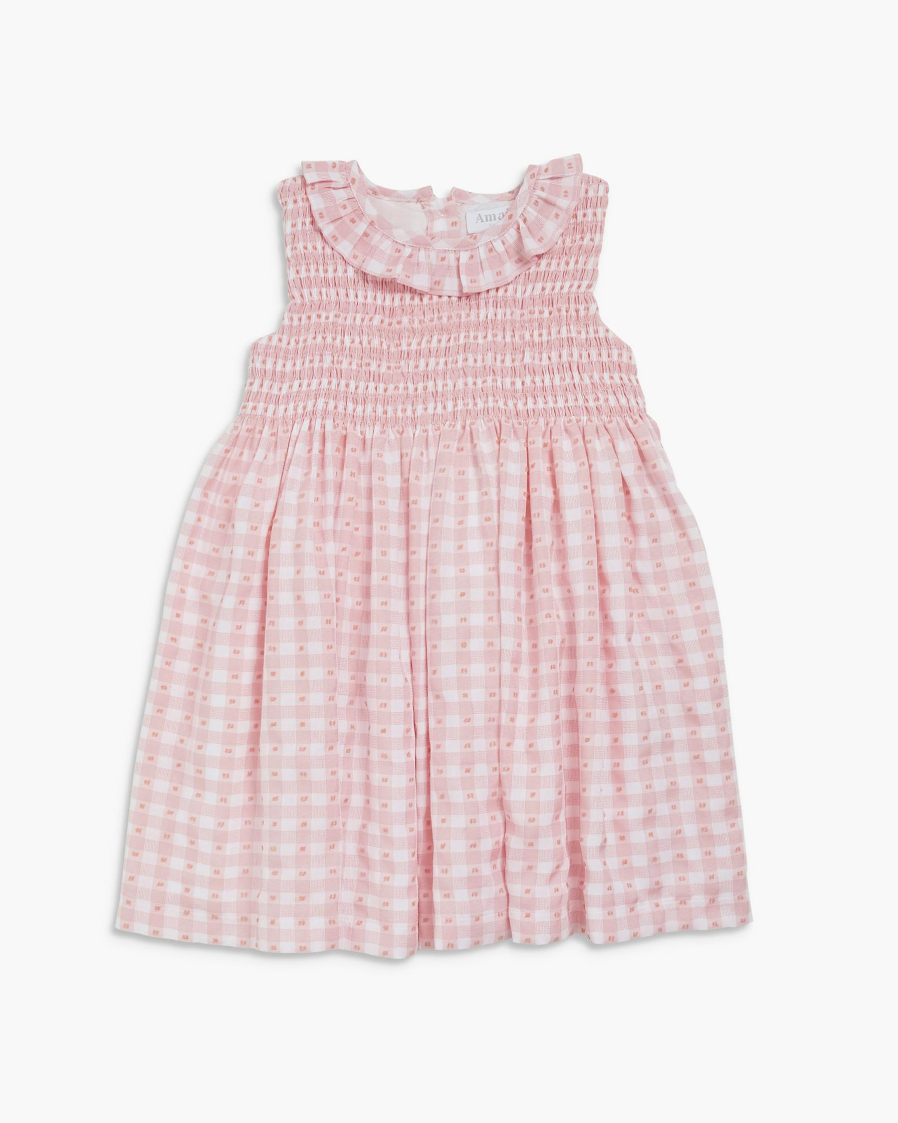 Brittany Dress Pink Vichy Plumetis