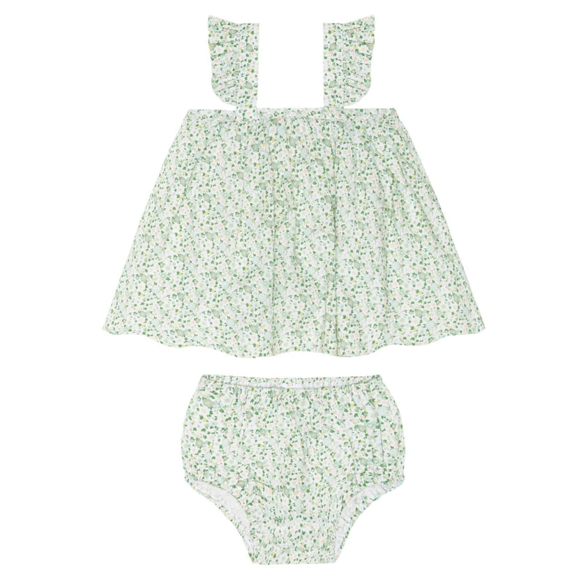 baby sea marsh floral flutter tank bloomer set
