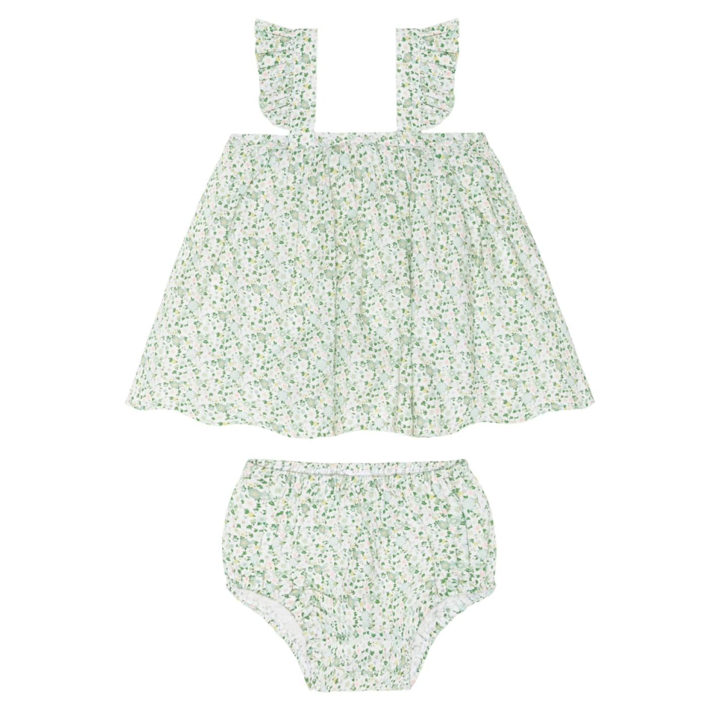 baby sea marsh floral flutter tank bloomer set