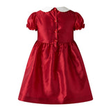 Red Taffeta Rosebud Smocked Dress