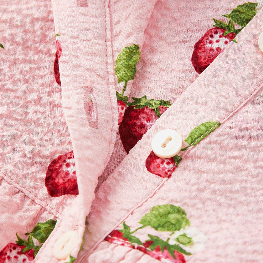Strawberry Ruffle Collar One Piece Dress