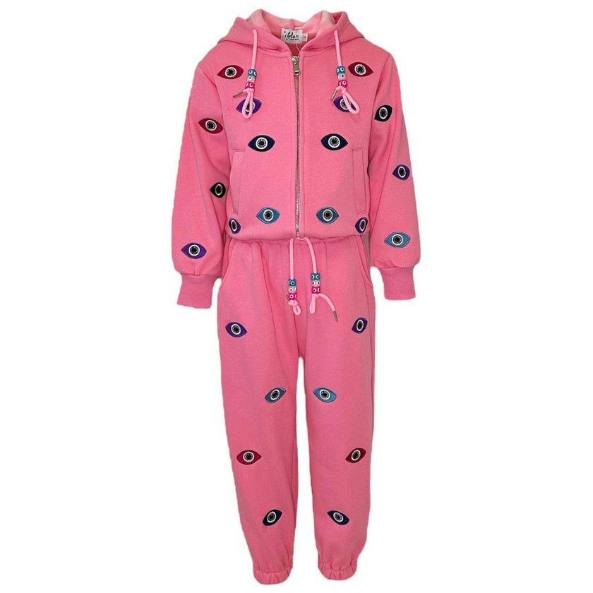 Women's Evil Eye Hoodie Set Pink